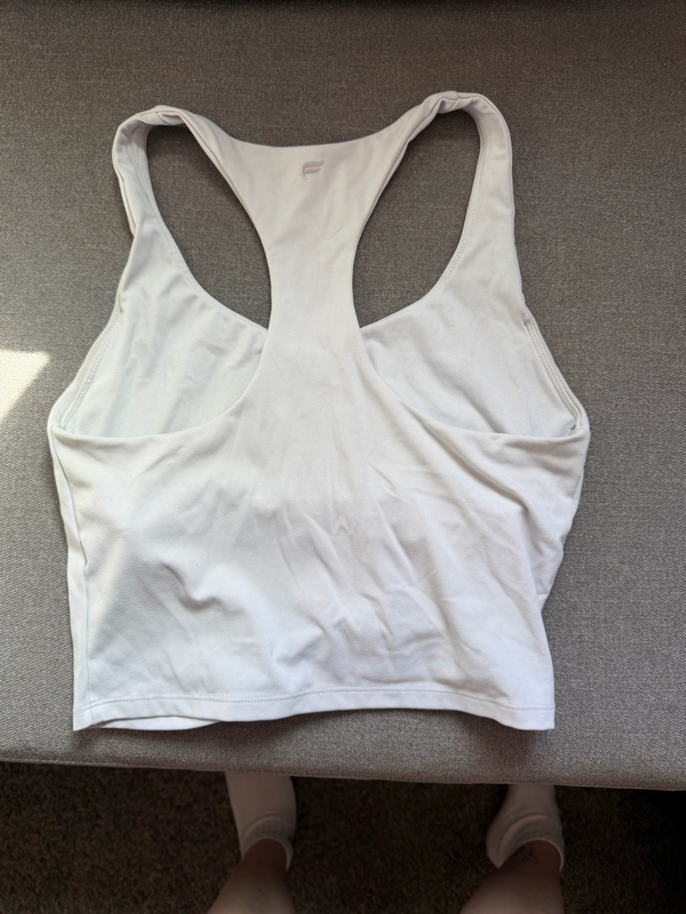 Fabletics Light Gray Racerback Sports Bra Crop Top